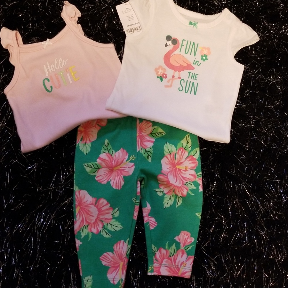 Infant 3pc summer pant set